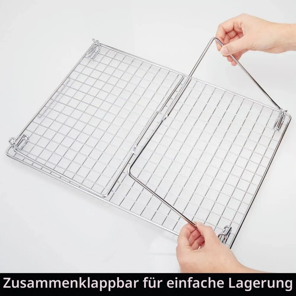 mDesign Schrankregal 2er-Set silber faltbar stapelbar