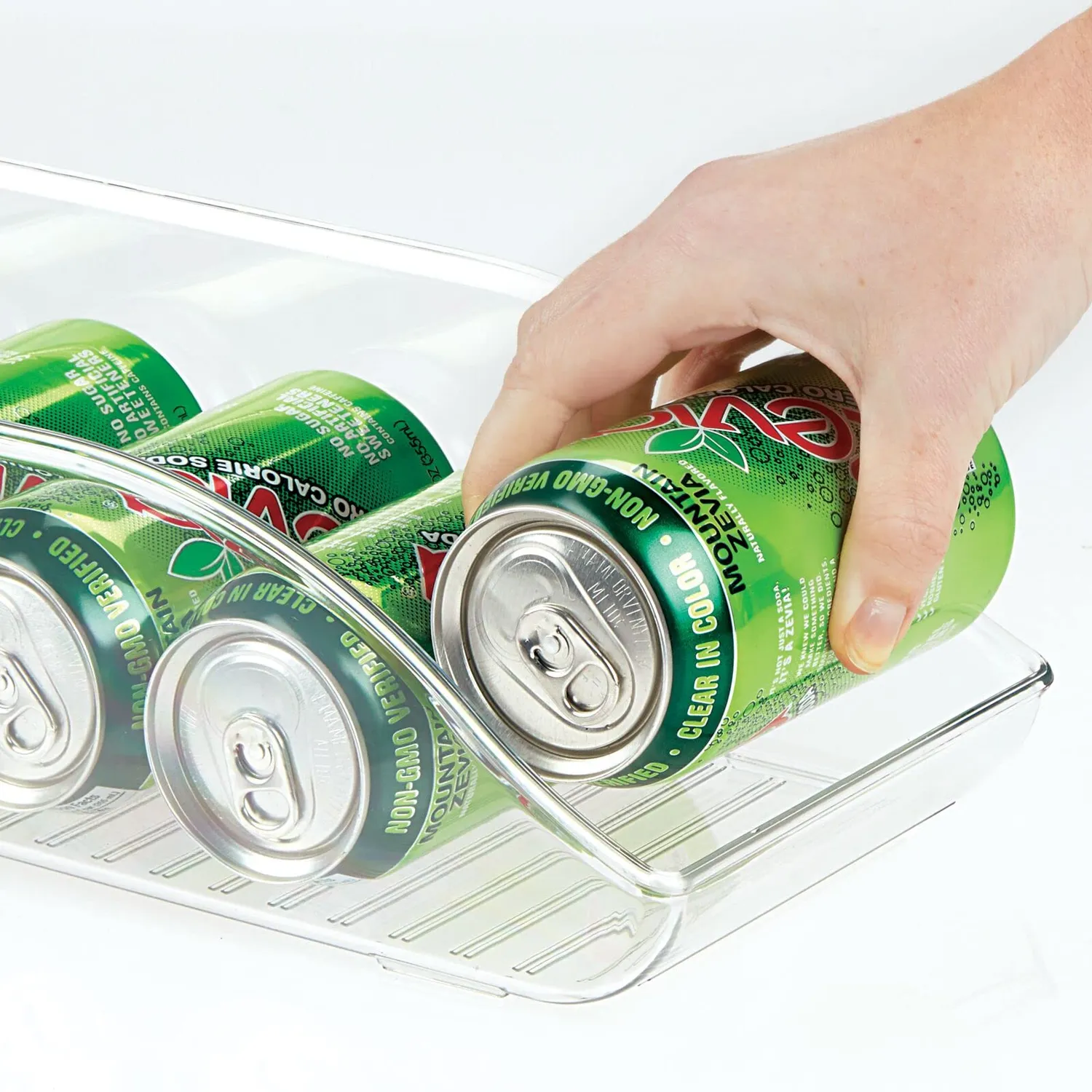 mDesign Dosenhalter Kühlschrank Organizer 9 Dosen transparent