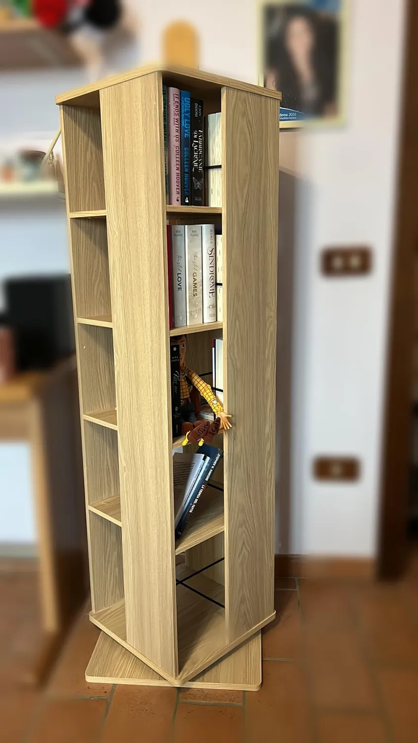 Iris Ohyama Revolving Book Shelf RBS-5S Eiche grau