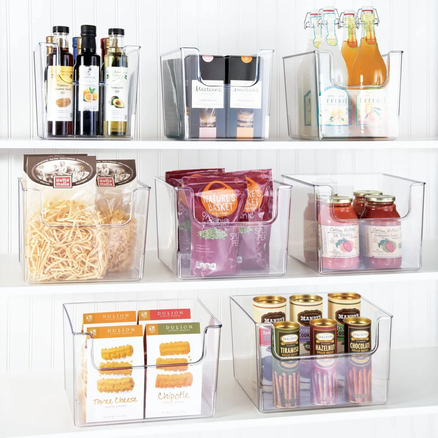 M Design Kühlschrankbox Kunststoff Transparent 4er-Set stapelbar