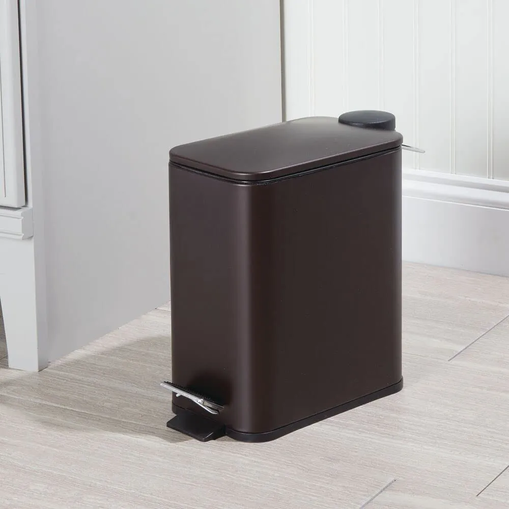 mDesign Tretmülleimer 5 L bronze Metall mit Pedal