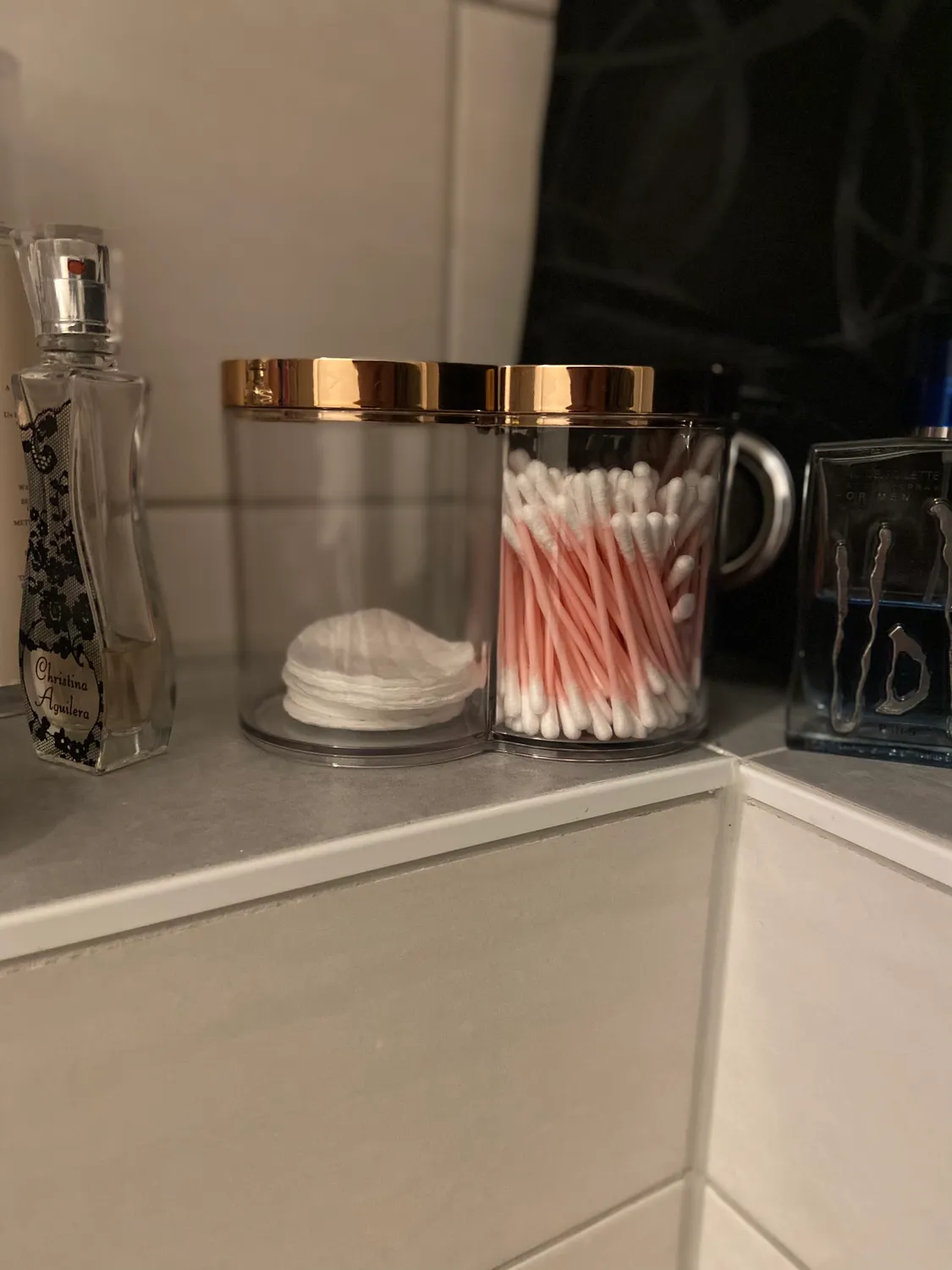 mDesign Kosmetikorganizer 2er-Set roségold stapelbar