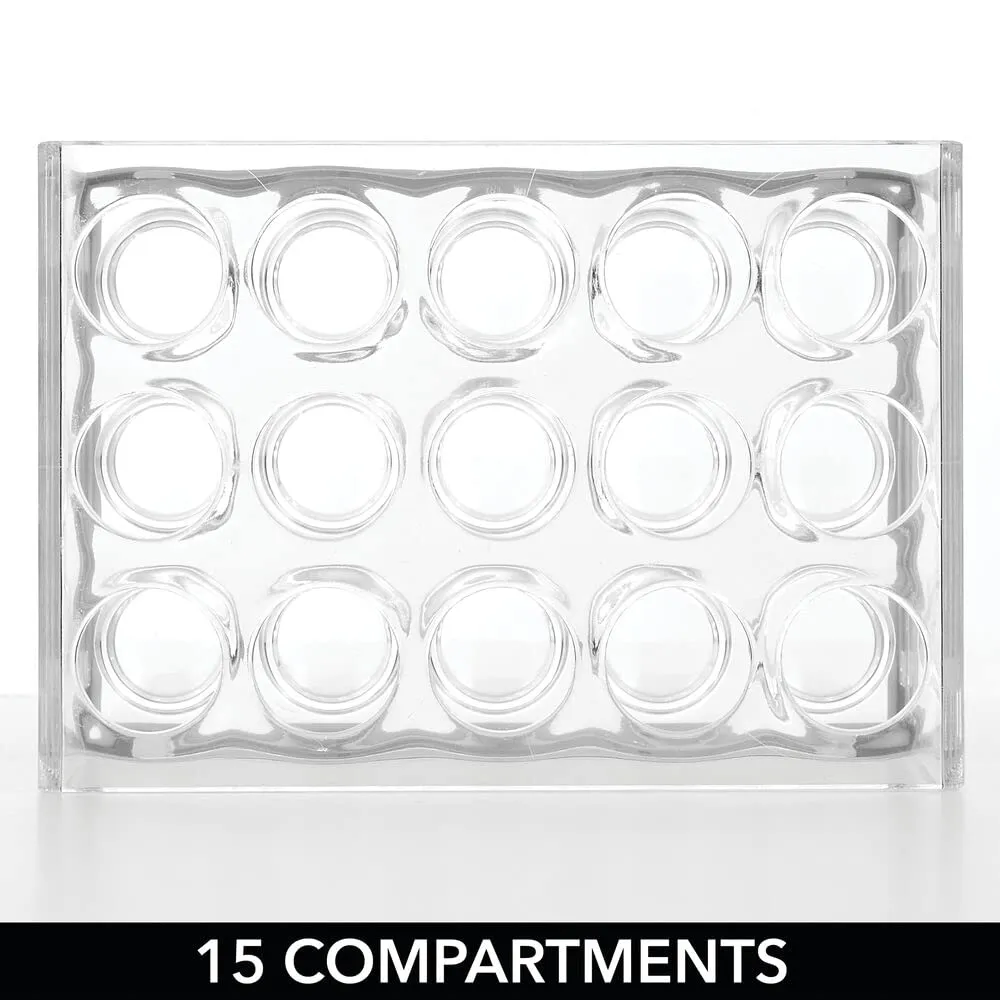 mDesign Kosmetik Organizer 15 Fächer transparent-weiß für Stifte
