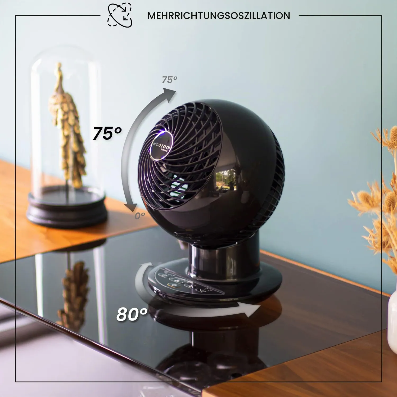 Iris Ohyama Woozoo PCF-SC15T Tischventilator schwarz 30m²