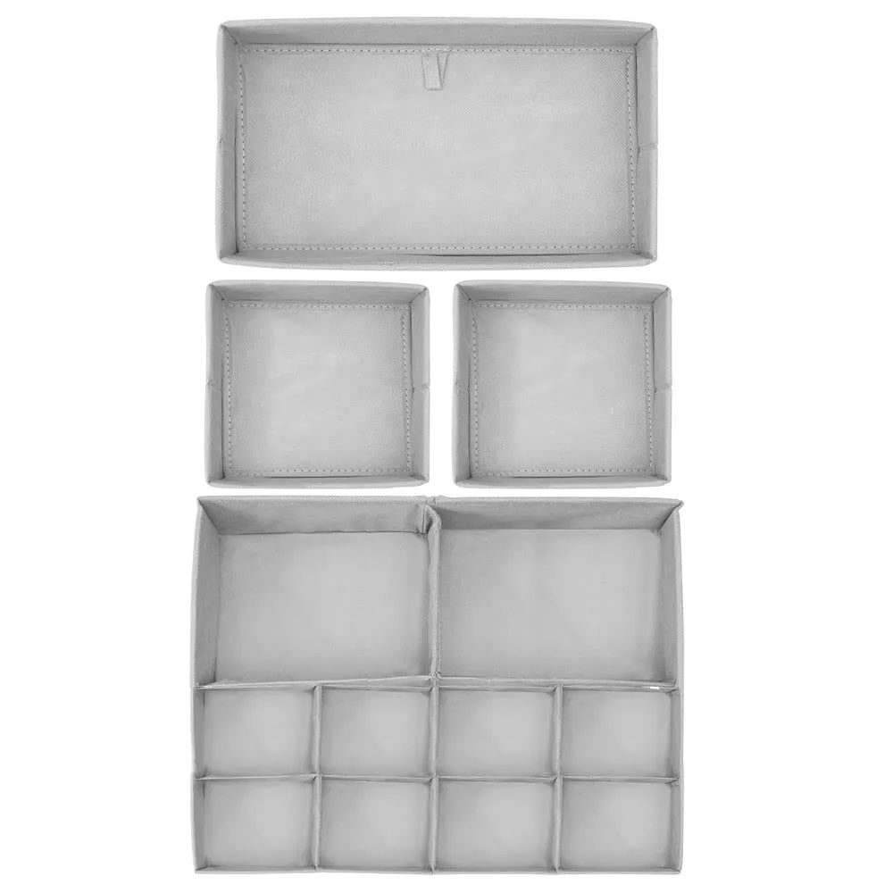 mDesign Kleiderschrank Organizer Stoff 4er-Set taupe