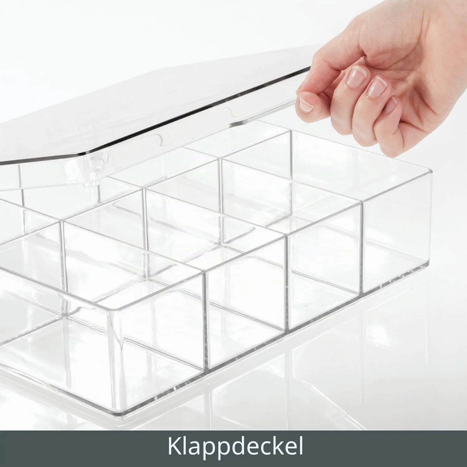 mDesign Küchen Organizer Aufbewahrungsbox 8 Fächer 2er-Set