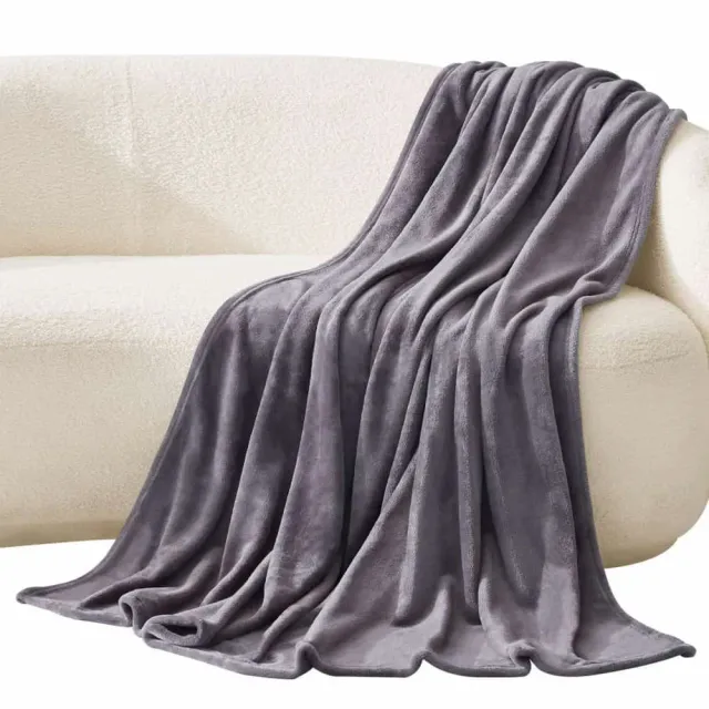 Lifewit Fleecedecke Kuscheldecke Grau 152x203 cm