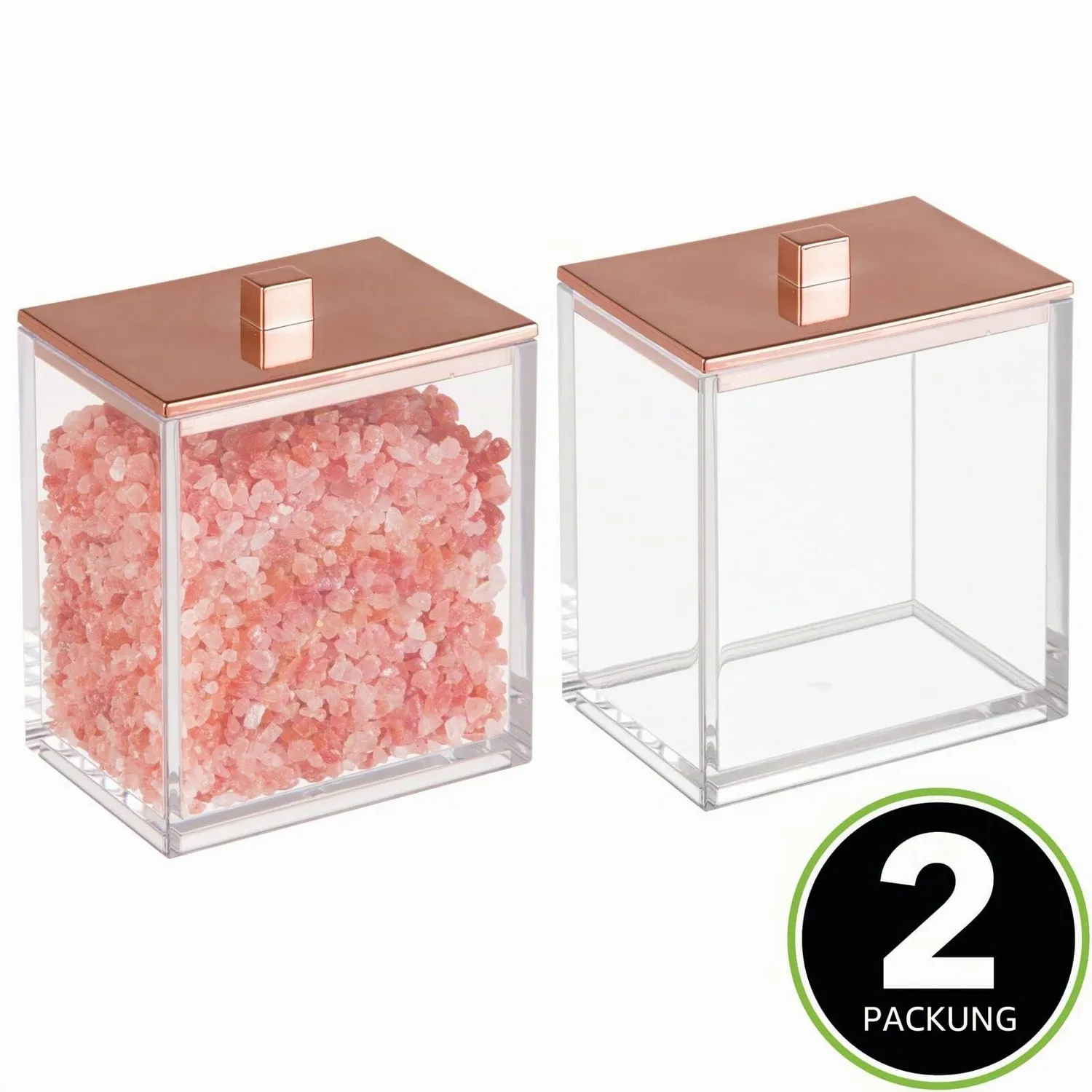 mDesign 8710 Wattepadspender 2er-Set roségold