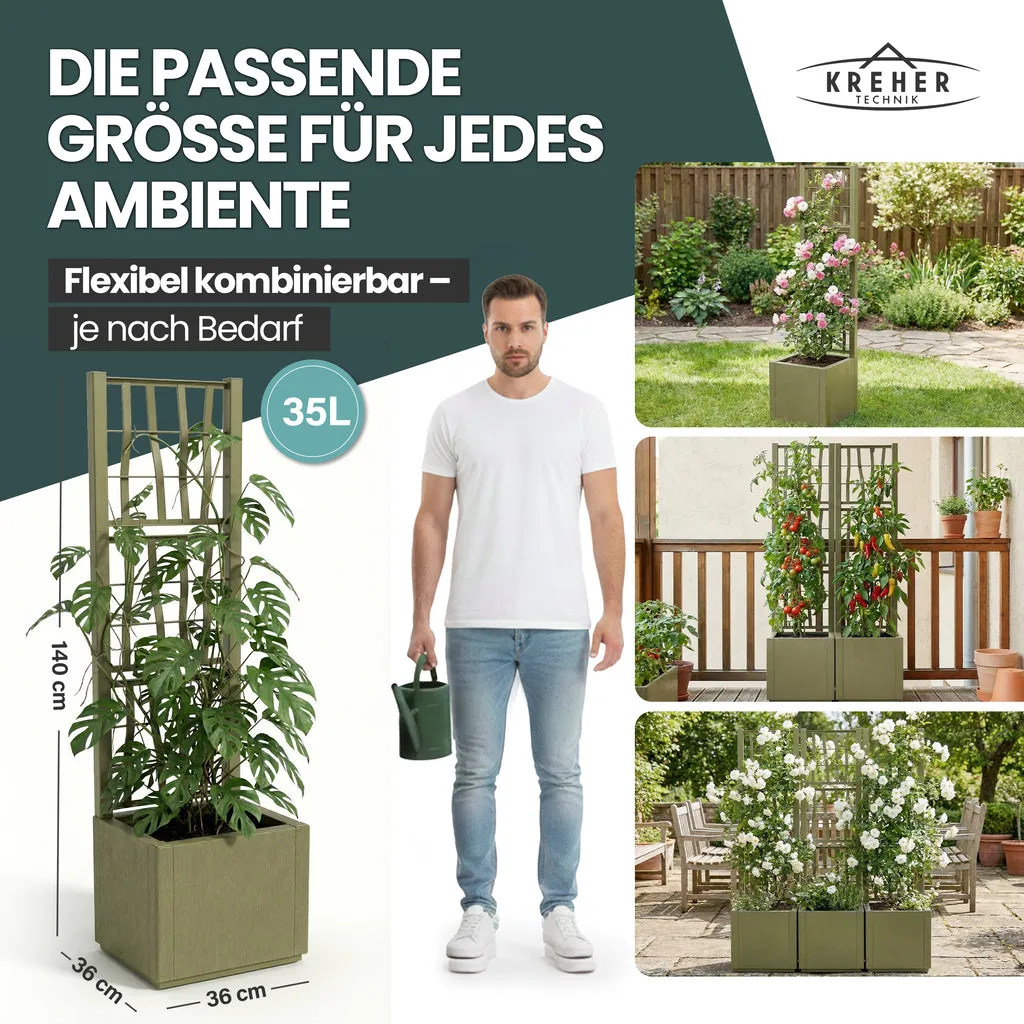 Kreher Ethica Spalier XL 36x36x140 olivgrün 2er-Set Struktur