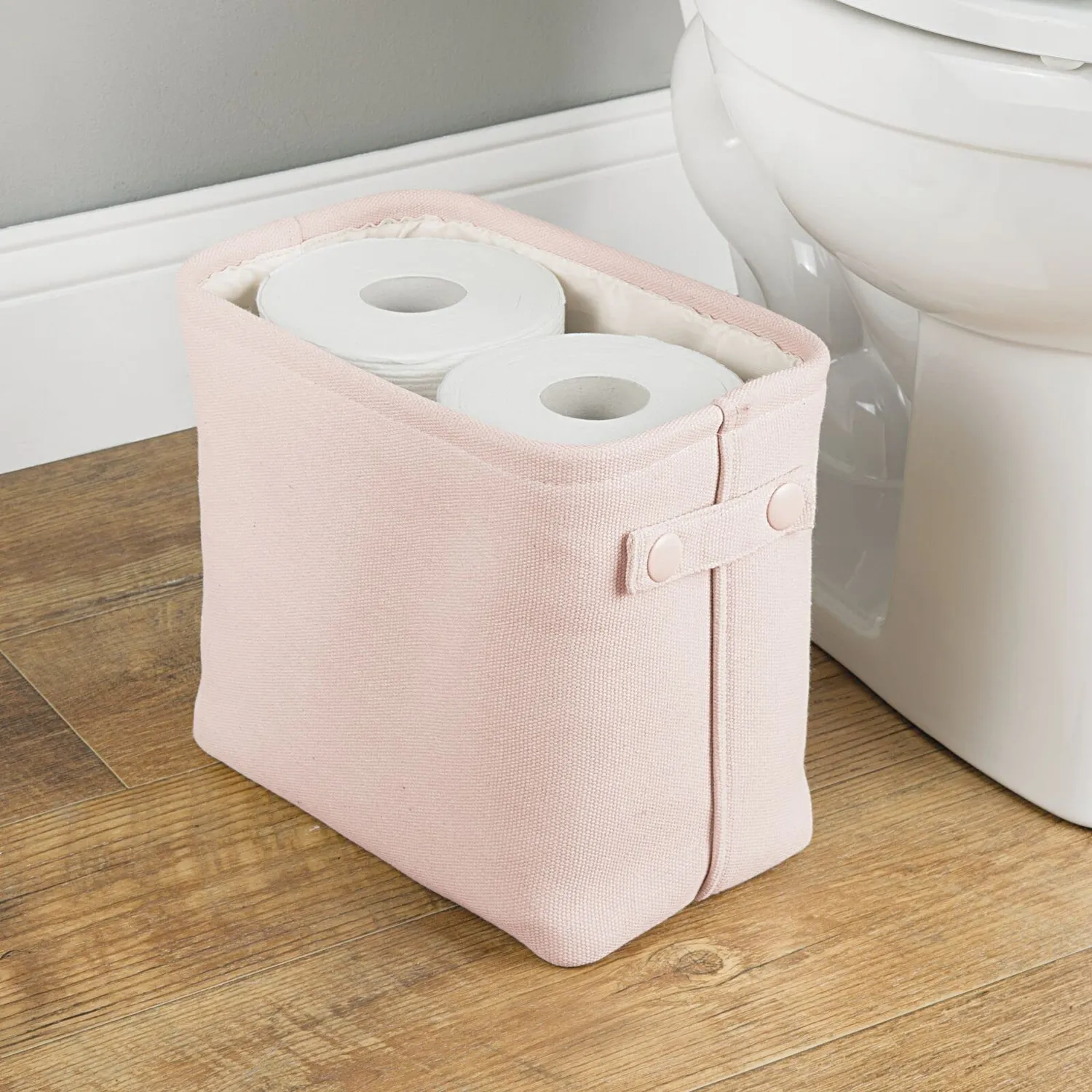 mDesign Aufbewahrungskorb Baumwolle hellrosa 2er-Set