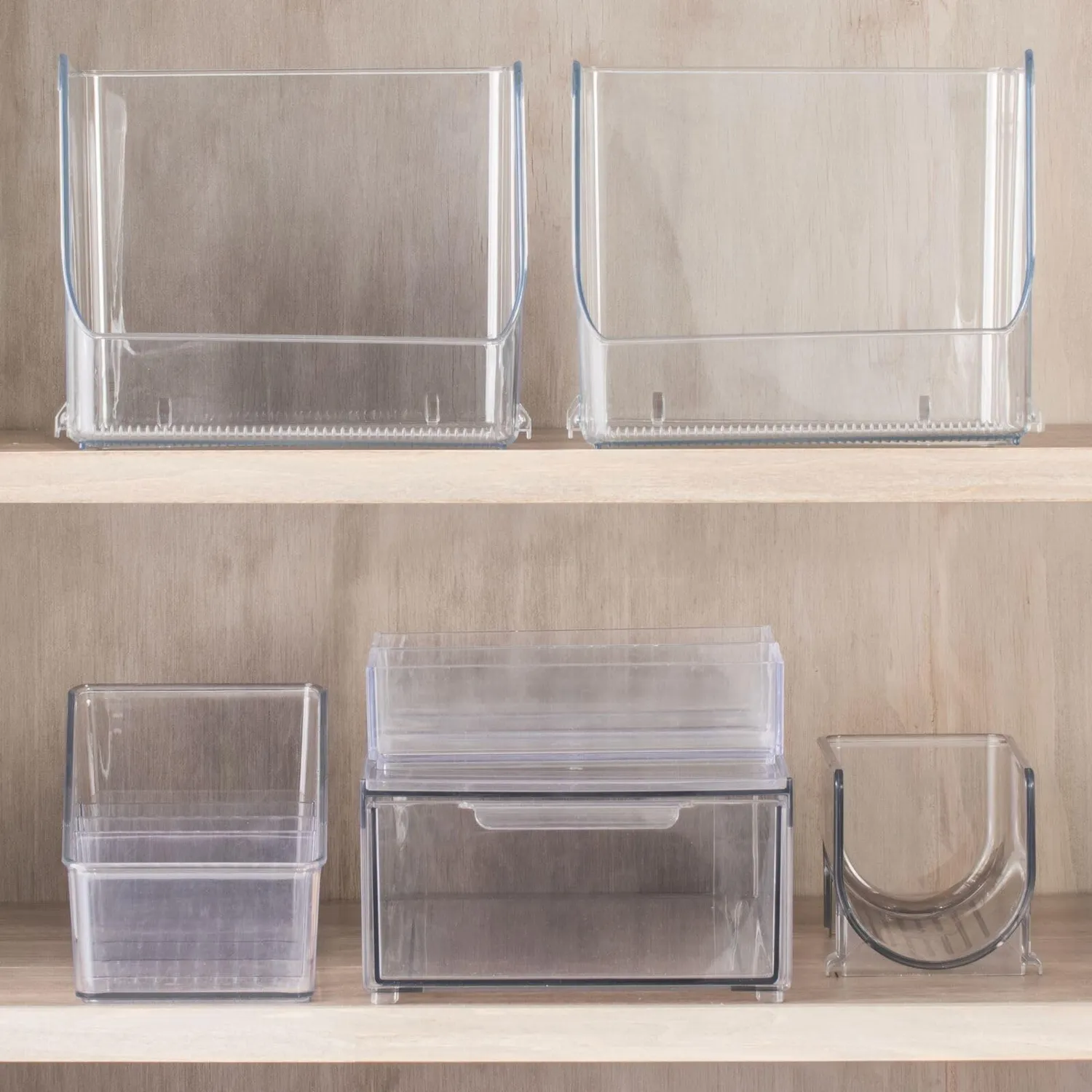mDesign Kosmetik Organizer Box 3er-Set durchsichtig 20,3 cm stapelbar