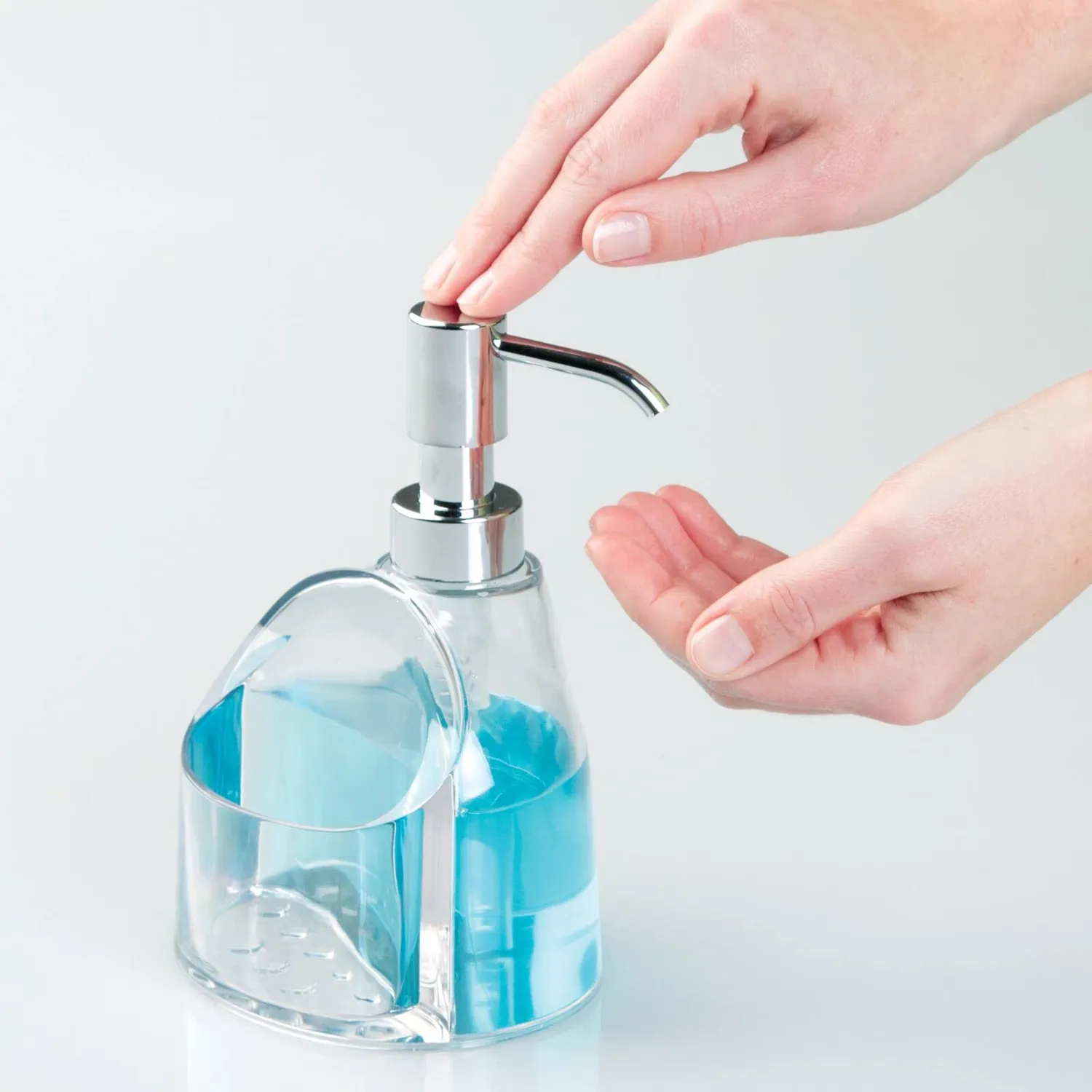 mDesign Seifenspender 3er-Set transparent silber Küche