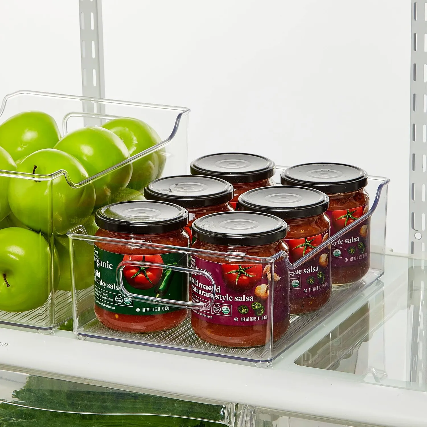 mDesign Kühlschrankbox Aufbewahrungsbox 4er-Set transparent