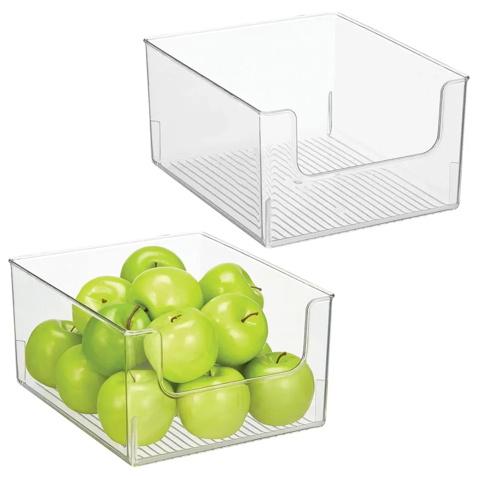 mDesign 19551MDKEU Kühlschrankbox 2er-Set transparent offen