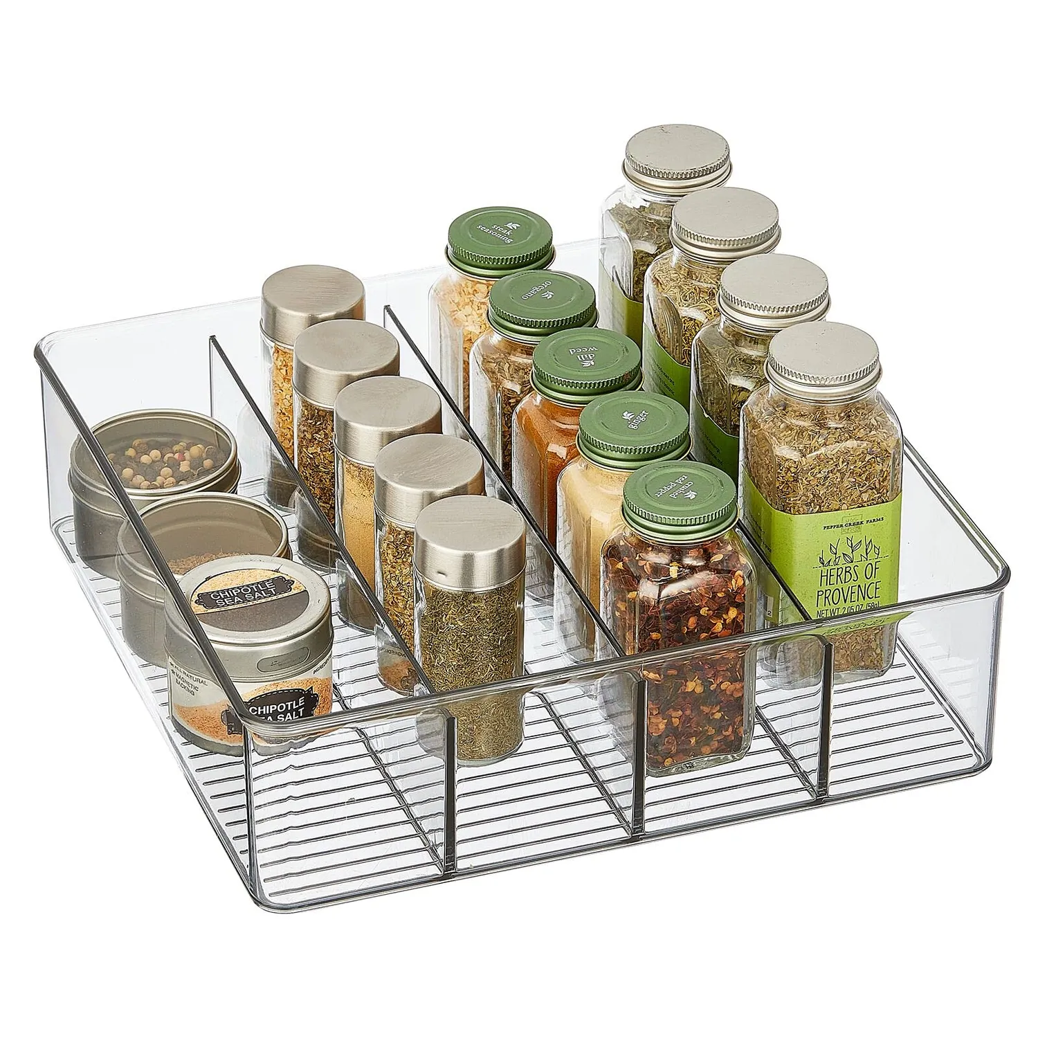 mDesign Organizer 4 Fächer 2er-Set durchsichtig Kunststoff