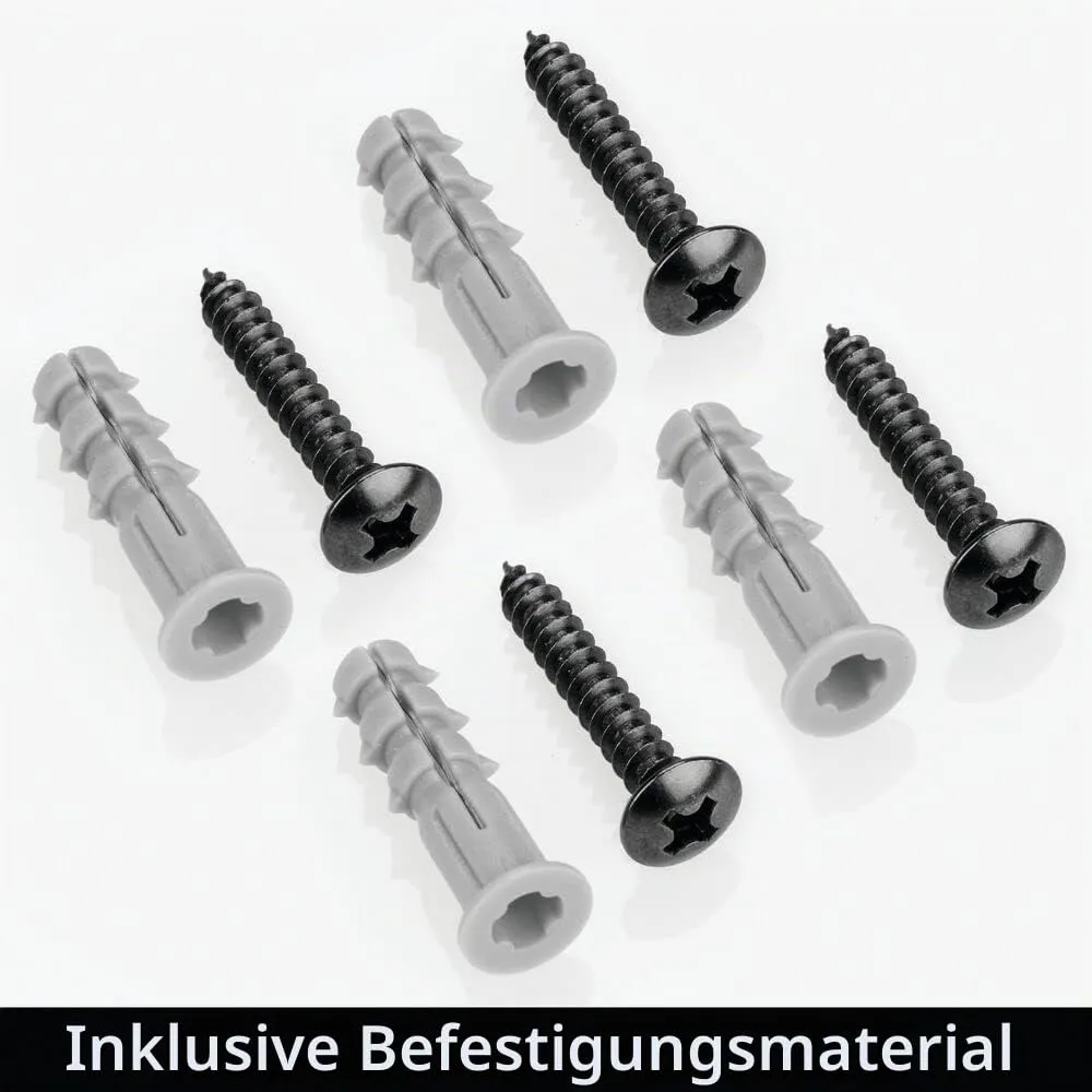M Design Handtuchhalter Wandmontage Badregal 2er-Set schwarz