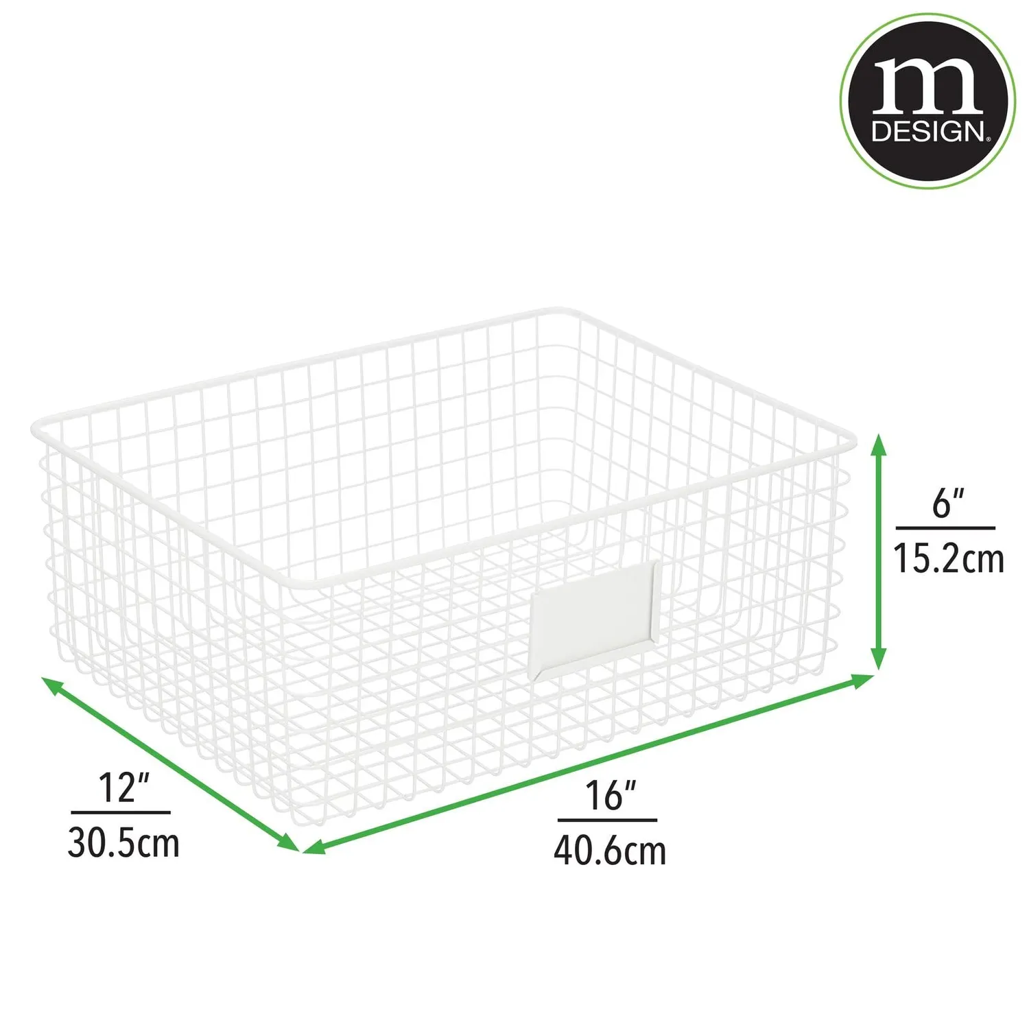 mDesign Allzweckkorb Drahtkorb weiß 4er-Set mit Etikett