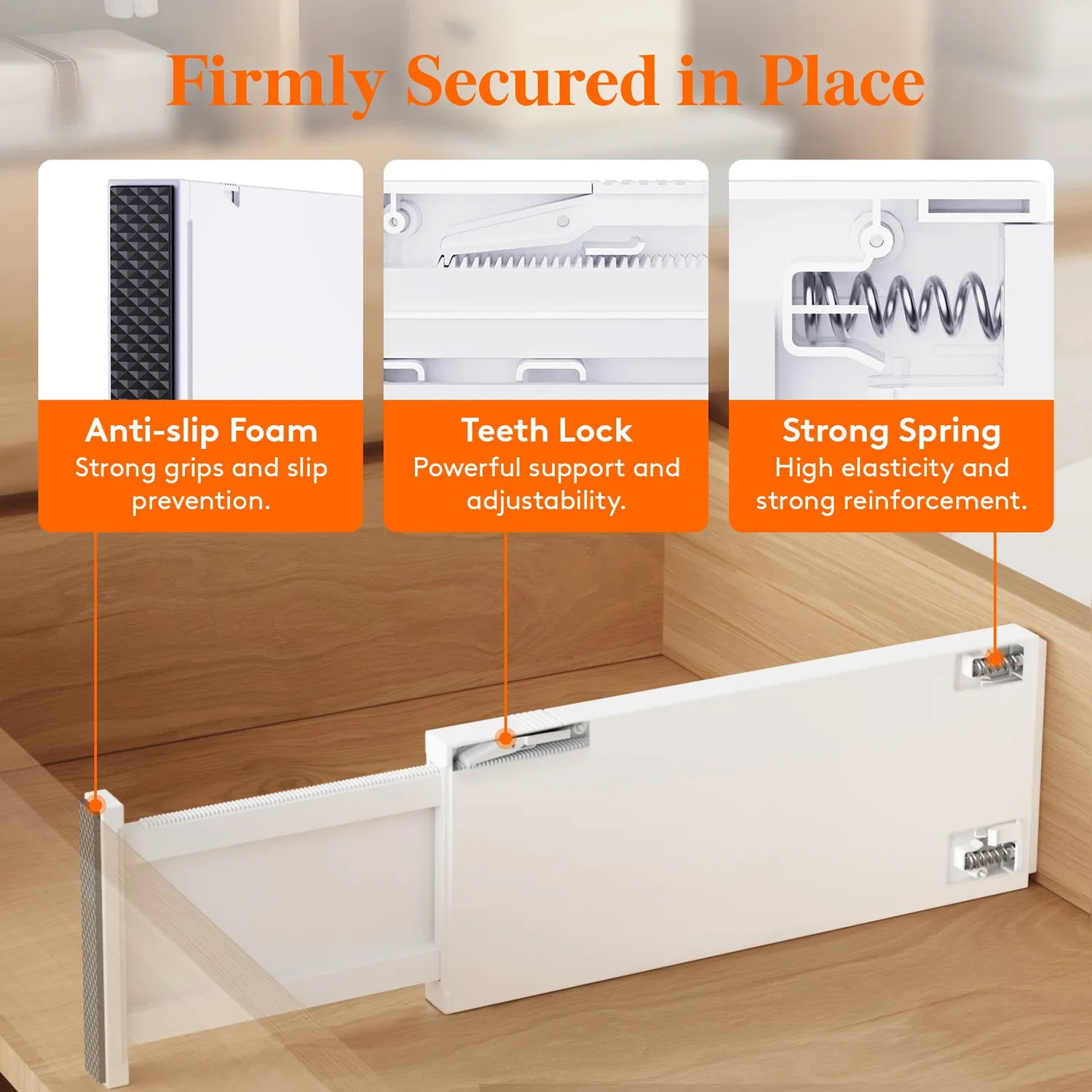 Lifewit Schubladenteiler verstellbar 5er Pack 34-56cm für Kleidung