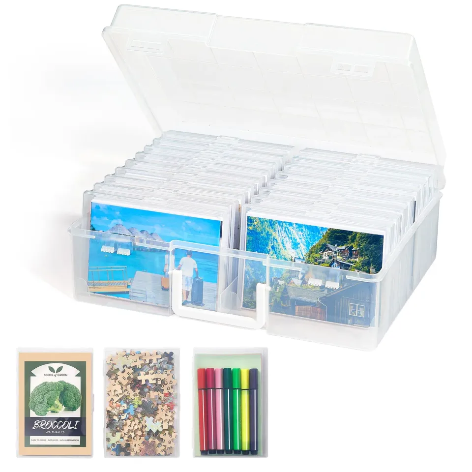 Lifewit Fotobox 4x6 Organizer mit 18 Boxen transparent