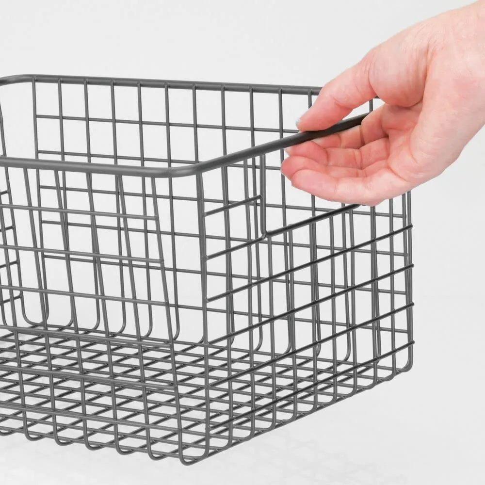 mDesign Drahtkorb Badkorb 2er-Set graphitgrau mit Griffen