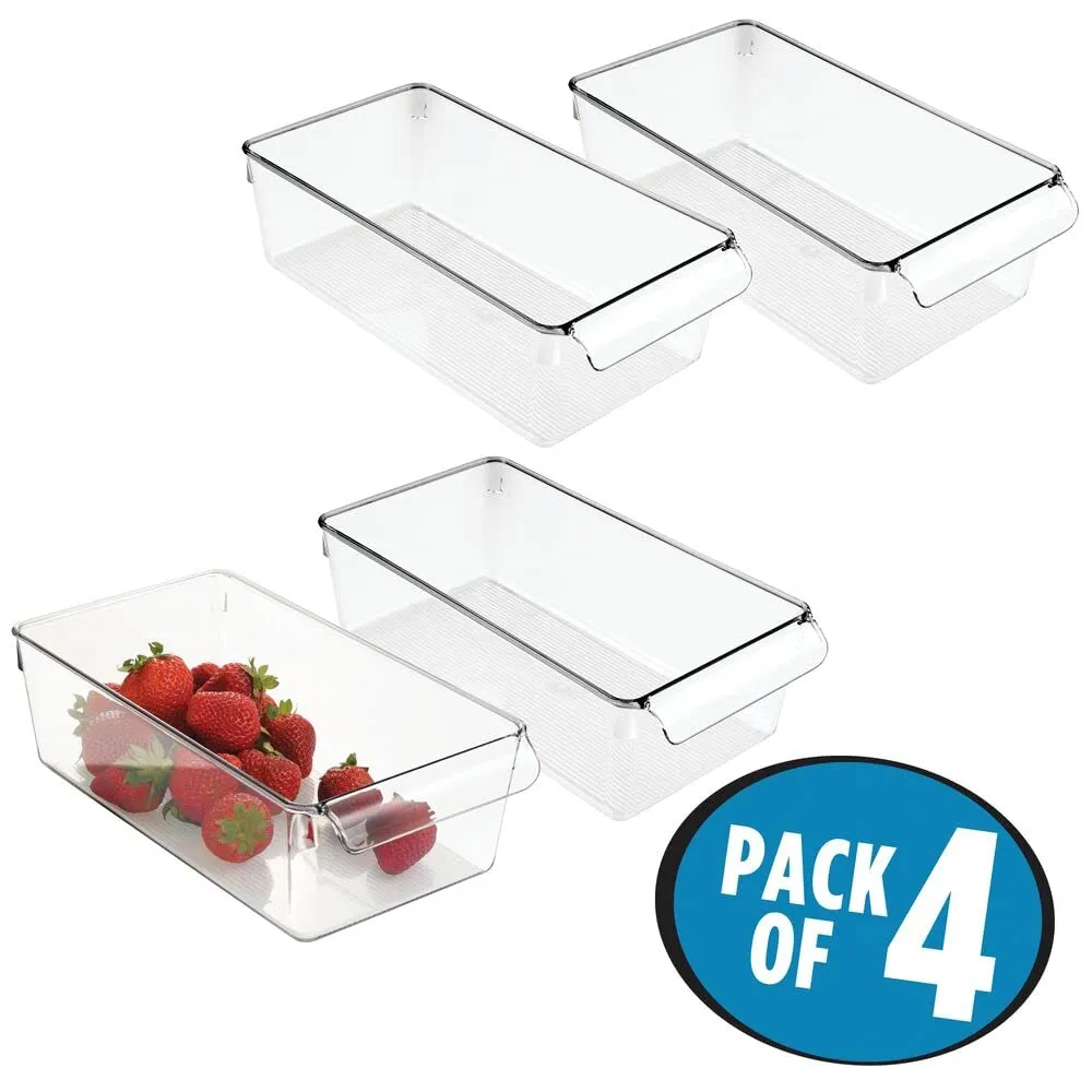 mDesign Aufbewahrungsbox groß transparent 4er Set mit Griff