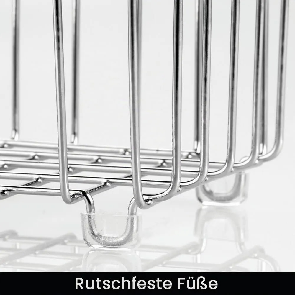 M Design Aufbewahrungskorb Metall 8er-Set silber rostfrei