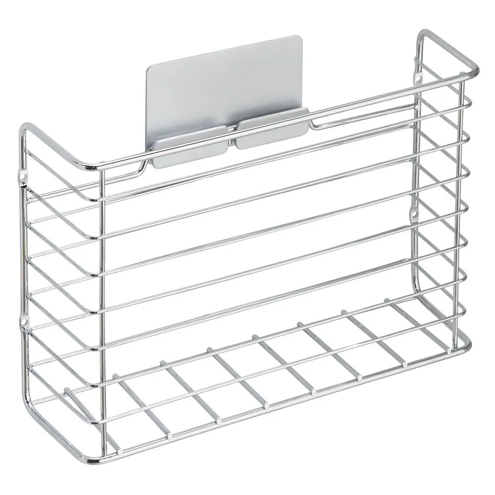 mDesign Küchenutensilien Halterung 2er-Set silber selbstklebend