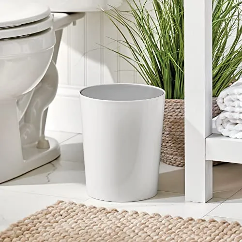 mDesign Swing Mülleimer Rund Stein Grau Schwingdeckel klein