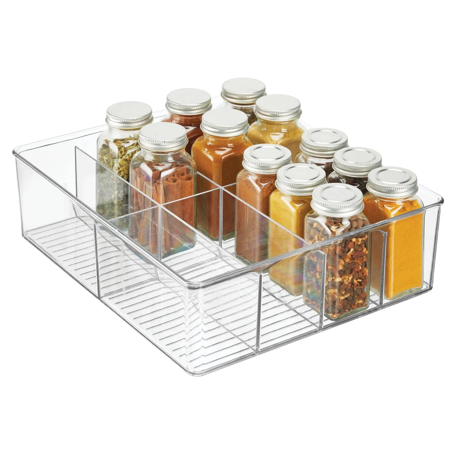 M Design Aufbewahrungsbox Kunststoff 2er transparent 8 Fächer