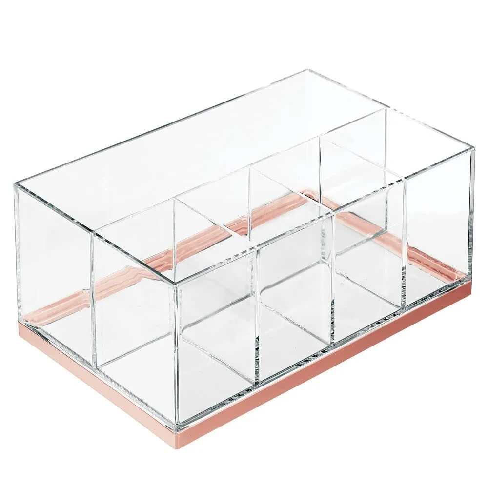 mDesign Make-up-Organizer 5 Fächer Roségold Transparent