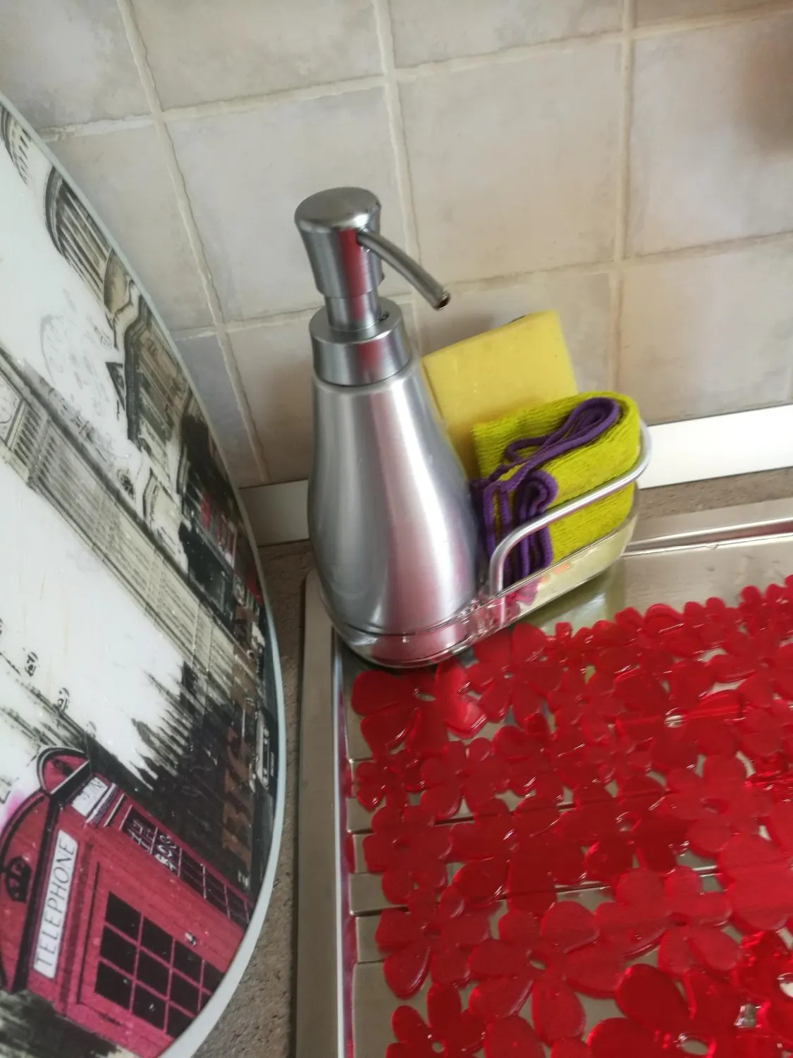 mDesign Seifenspender Aluminium 237 ml Silber Spender