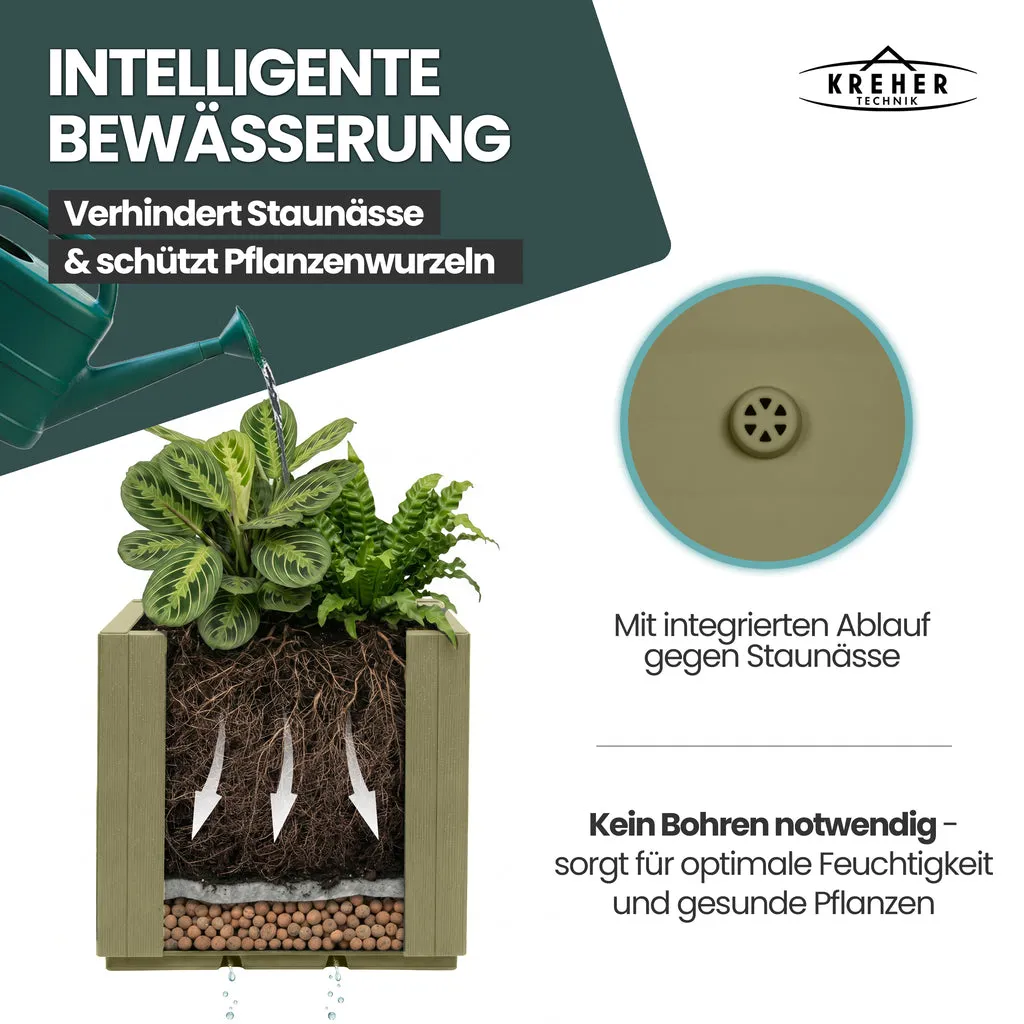 Kreher Ethica Pflanzkasten Olivgrün schmal 2er Set