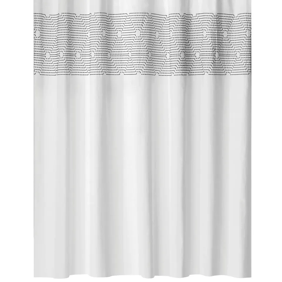 mDesign 01460MDSCEU Duschvorhang Baumwolle Weiß/Schwarz waschbar