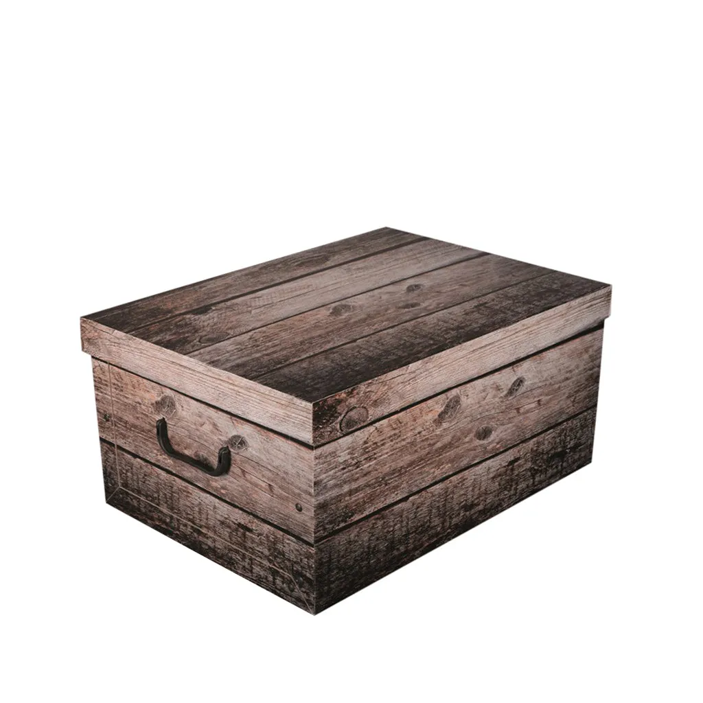 Kreher Dekokarton Holz Grau 40 Liter 3er Set Shabby