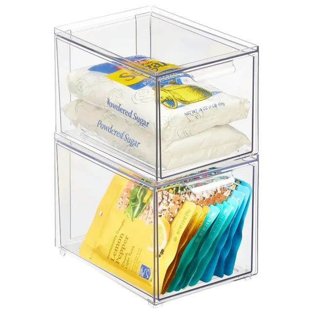 mDesign Schubladenbox Küche 2 Stück klar 15,8 cm