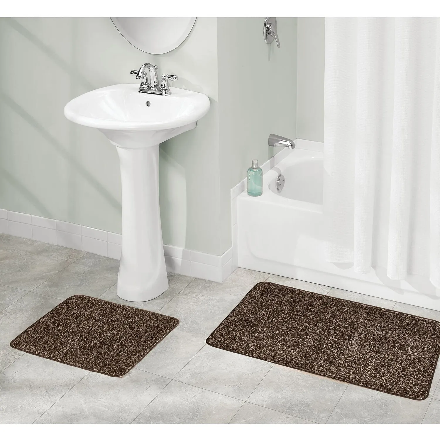 mDesign Badmatte braun Mikrofaser 53x43 rutschfest