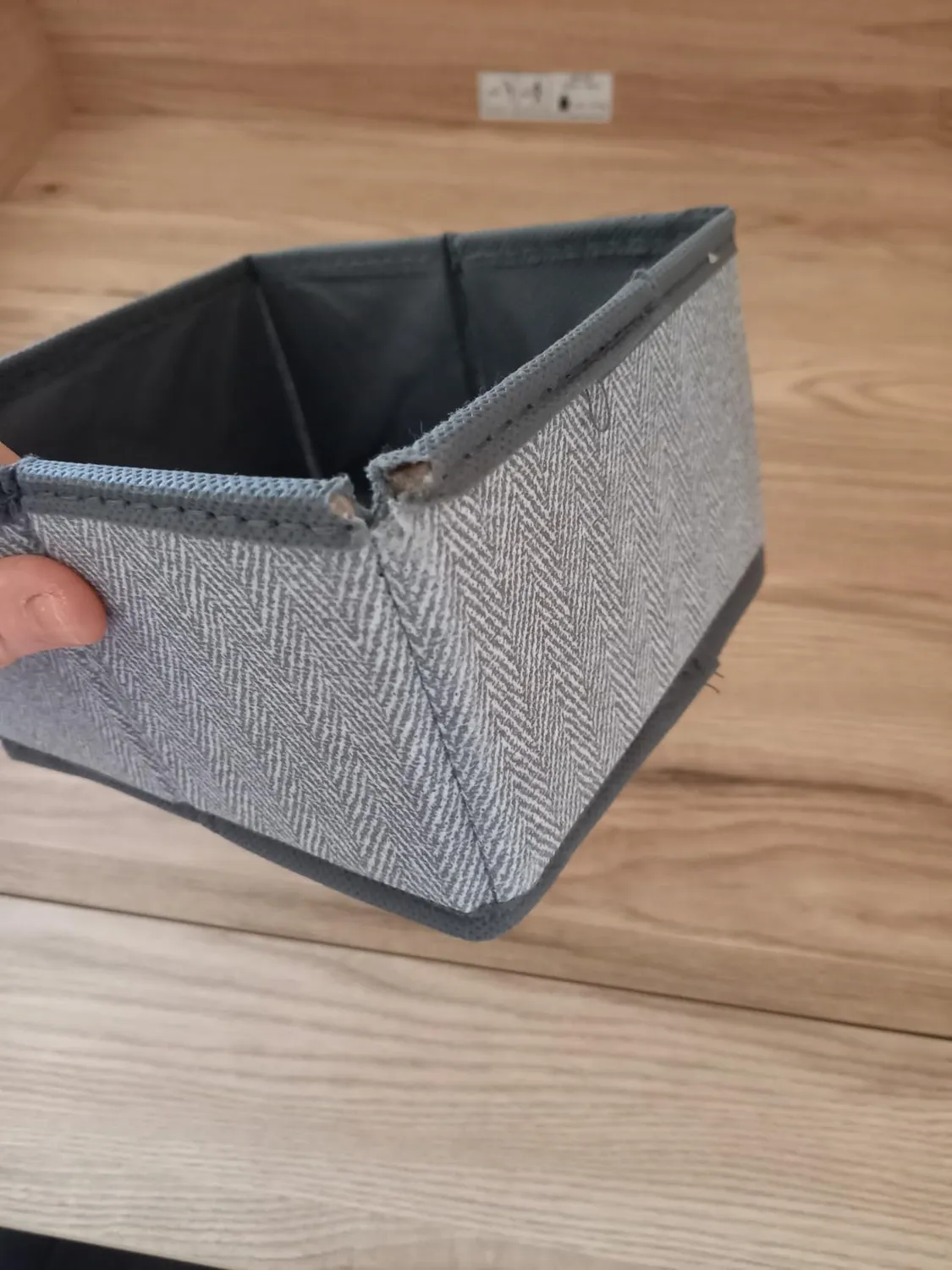 mDesign Stoffbox Kinderzimmer 3er grau Fischgrät Organizer