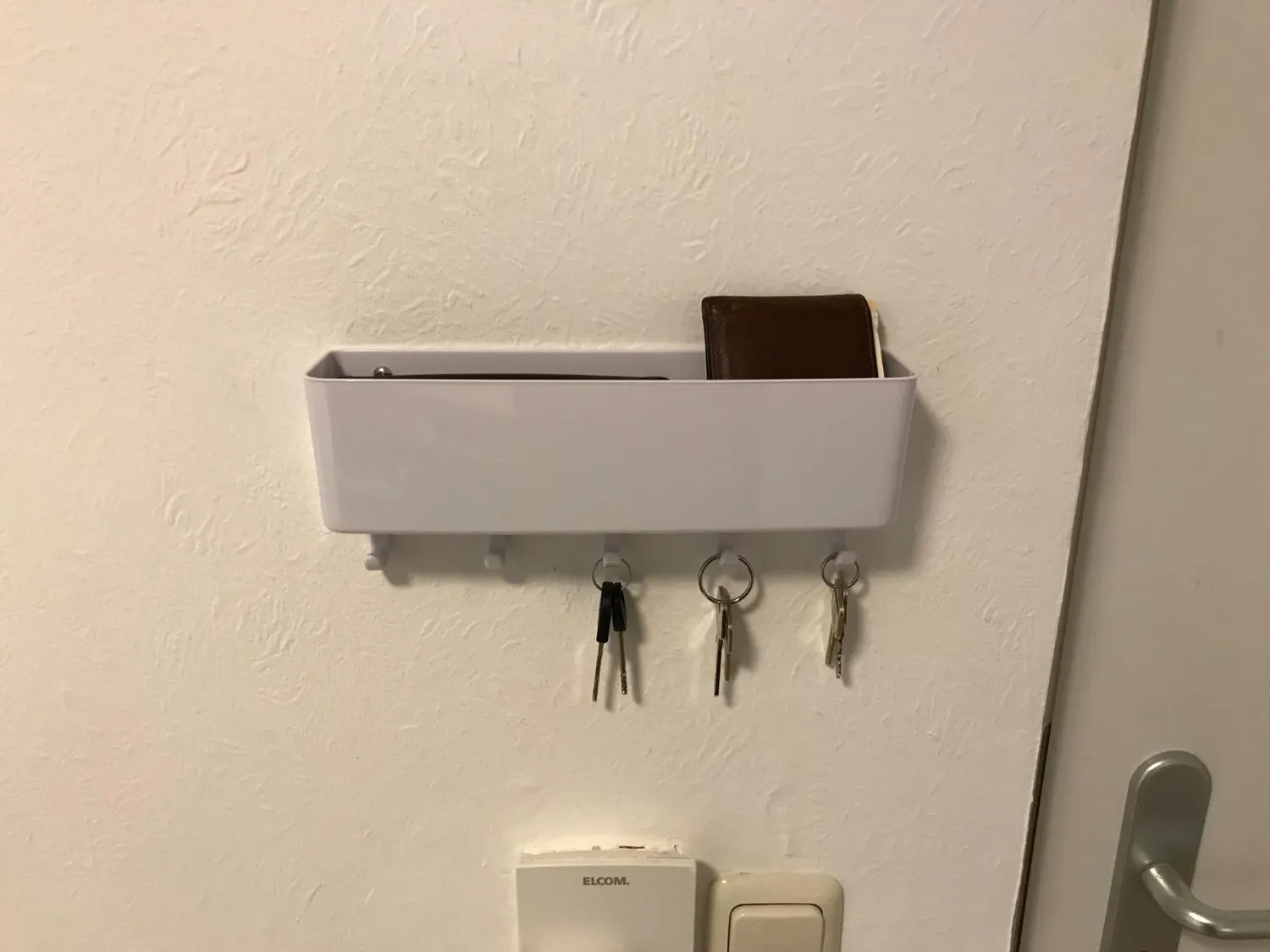 mDesign Schlüsselkasten Weiß Wand mit Ablage 5 Haken