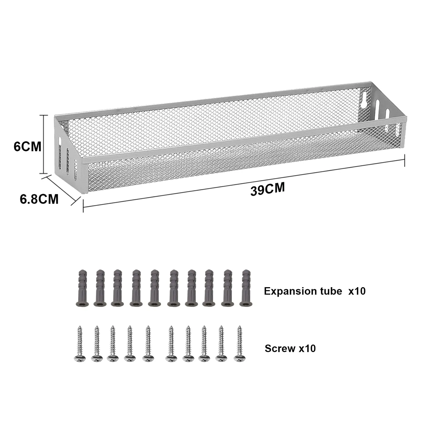BOMCLAP Gewürzregal Wand Metall Silber-Grau 4er-Set