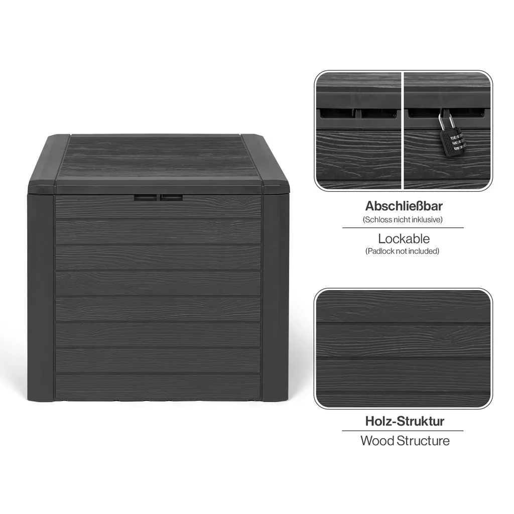 Kreher WOOD Kissenbox 140 Liter Anthrazit wetterfest