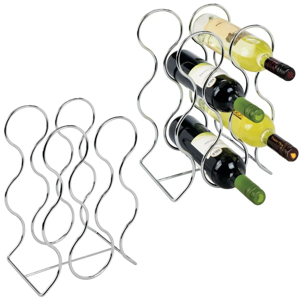 mDesign Weinregal Metall 2er Set 6 Flaschen silber