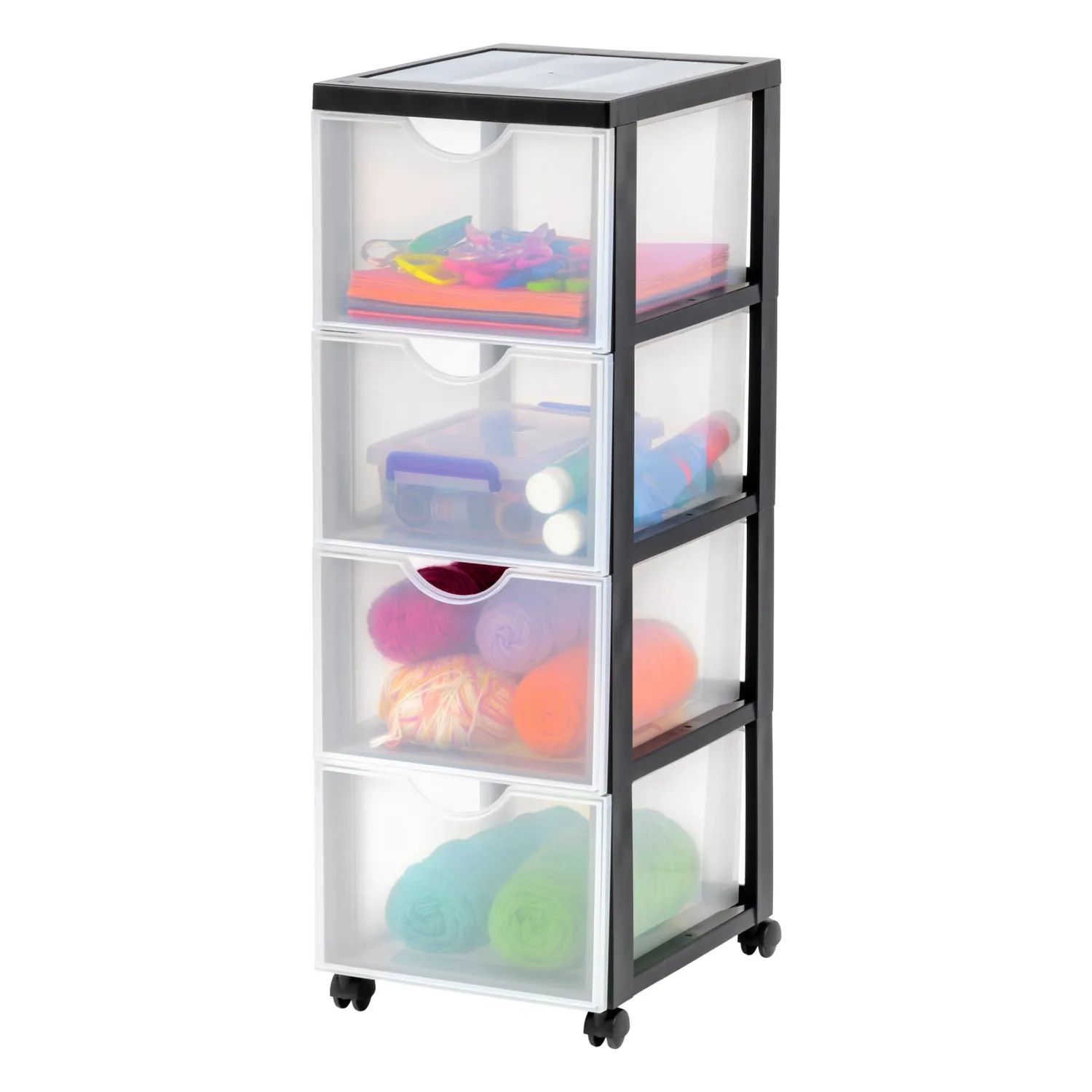 Iris Ohyama DDDC-380 Schubladenbox Weiß 8 Schubladen H81cm