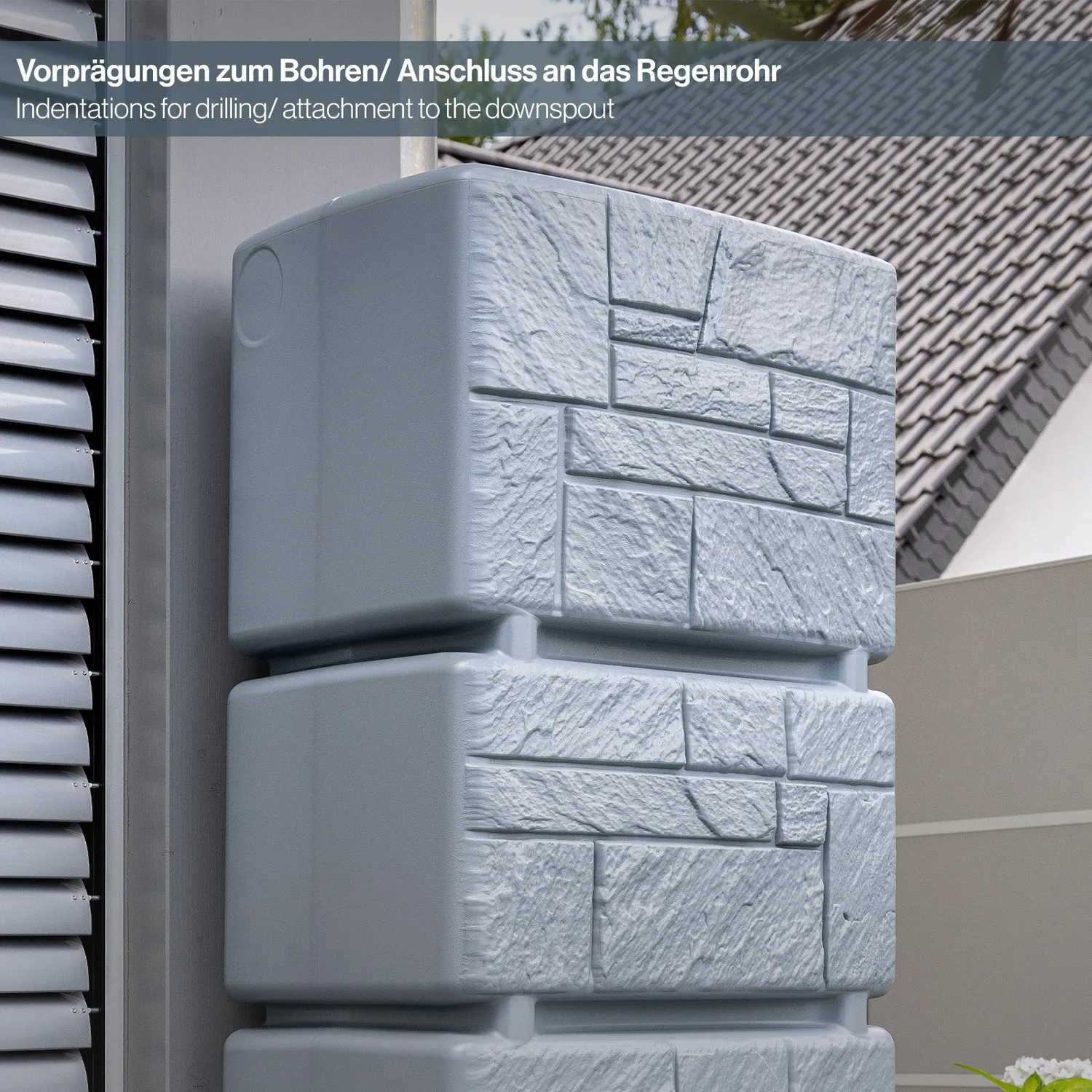 Kreher Tower Stone Wassertank grau 350 Liter Steinoptik