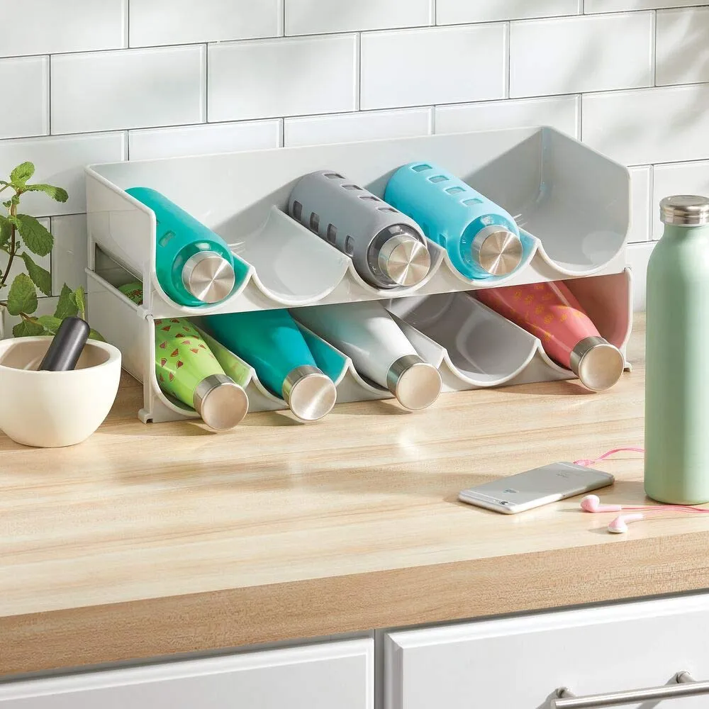 mDesign Flaschenregal Kunststoff 5 Flaschen hellgrau