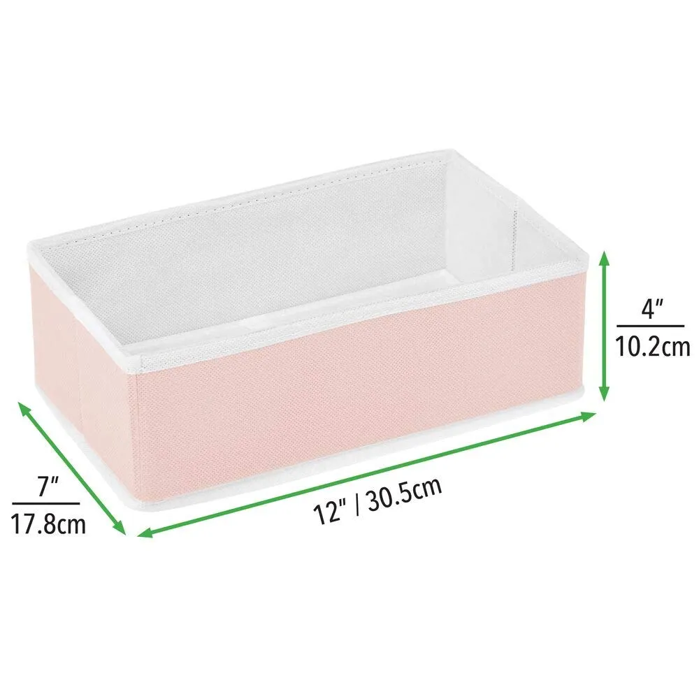 mDesign Organizer Box 6er Set Stoff Kleiderbox rosa weiß Unterwäsche