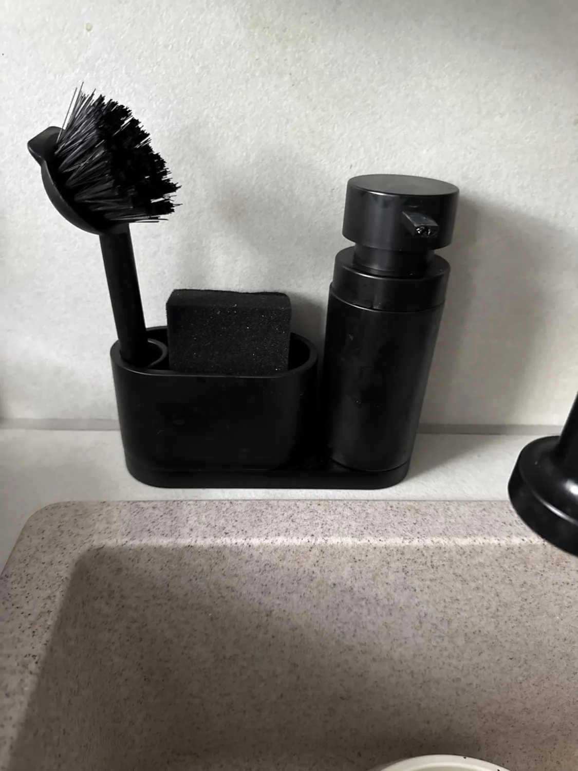 blackswedenhome Spülbecken Organizer Spül-Set schwarz matt Kunststein