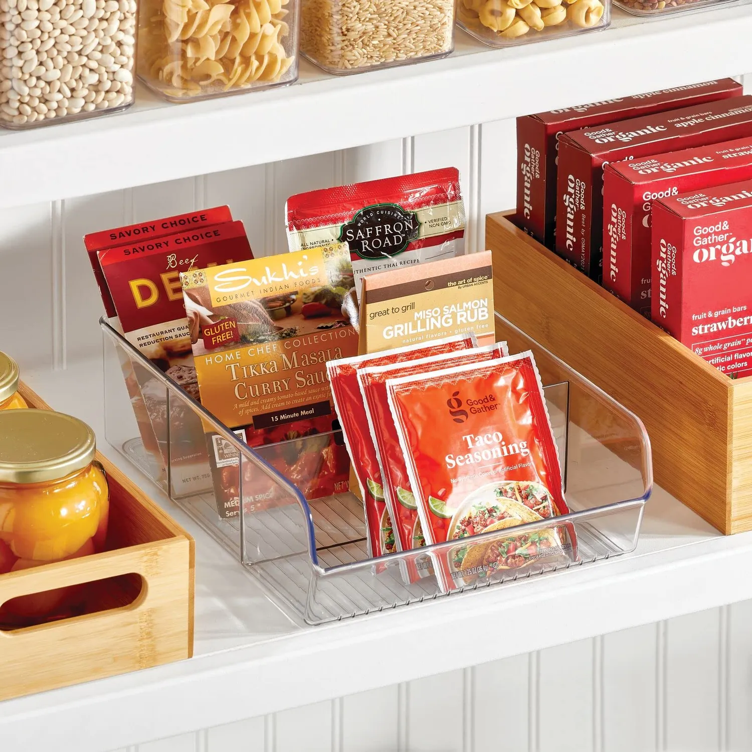 M Design Aufbewahrungsbox 3 Fächer Gewürzbox 2er-Set durchsichtig