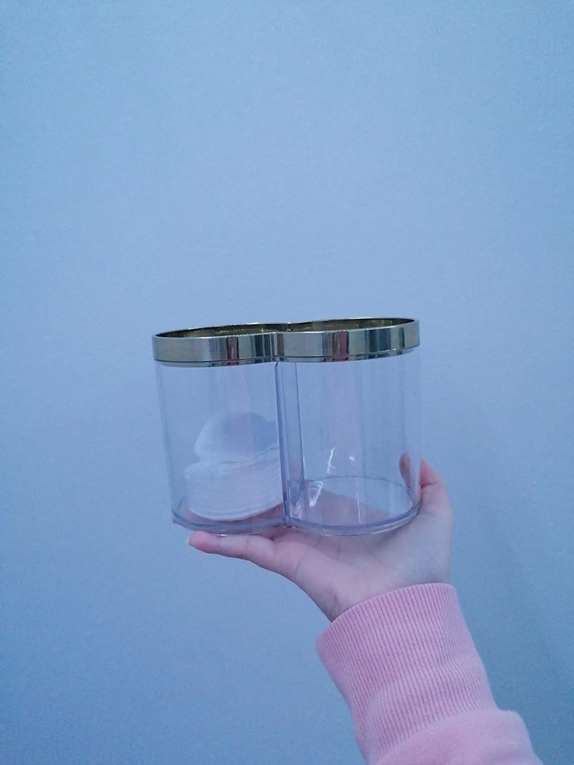 mDesign Kosmetikorganizer 2er-Set roségold stapelbar