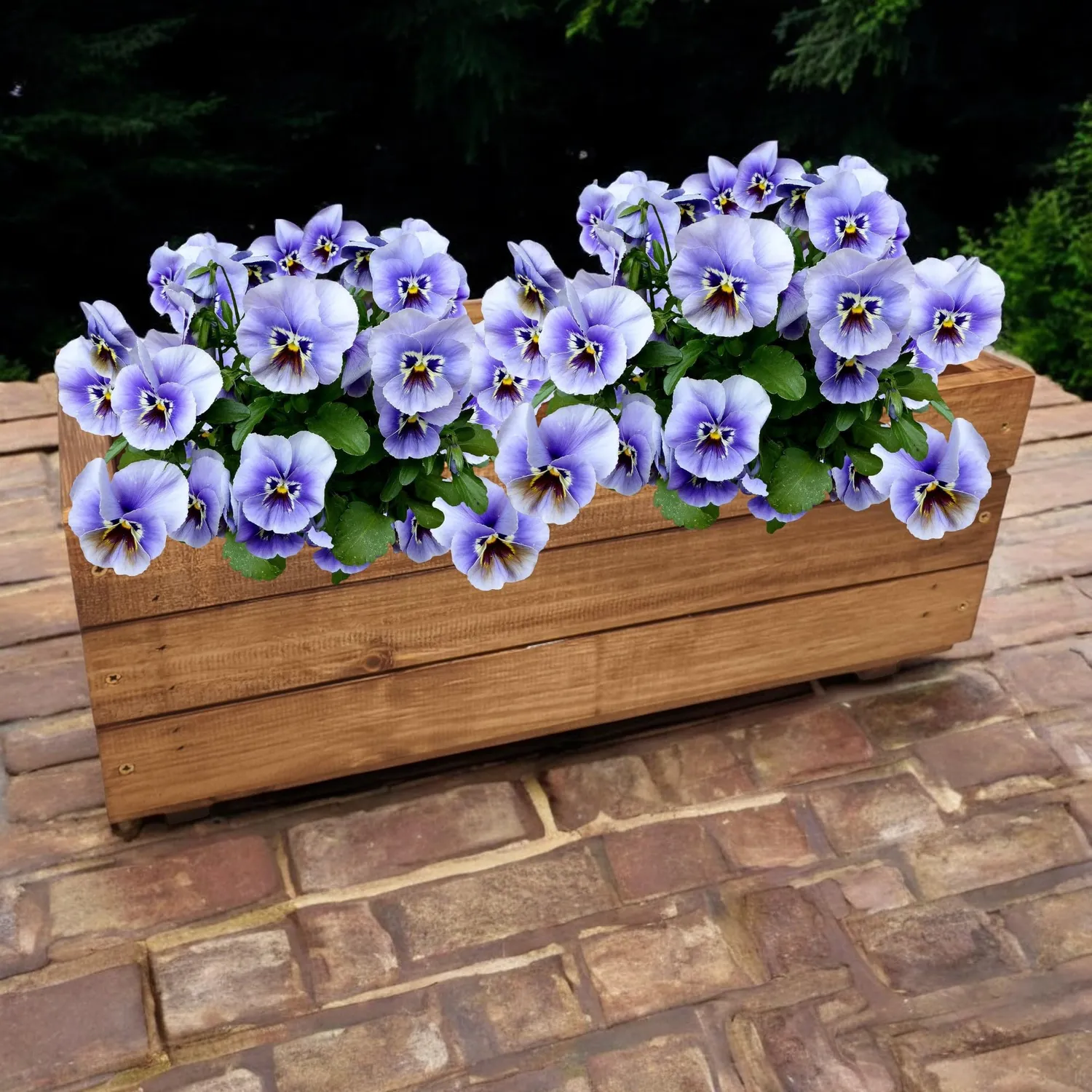 GoodFreshDecor Holz Pflanzkasten 39,5x20x17 Blumentopf braun Echtholz