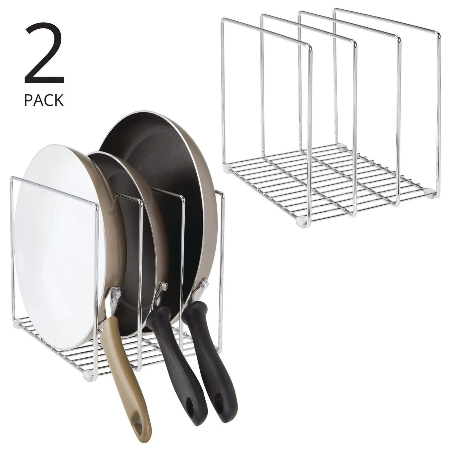 M Design Pfannenhalter Metall silber 2er-Set 3 Fächer